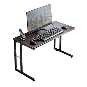 サンワダイレクト ローデスク ゲーミングデスク 幅95×奥行き45cm 高さ調整 6段階 高さ38～53cm モニターアーム対応 ケーブル通し ケーブルトレー付き ブラウン 100-DESKL020MN