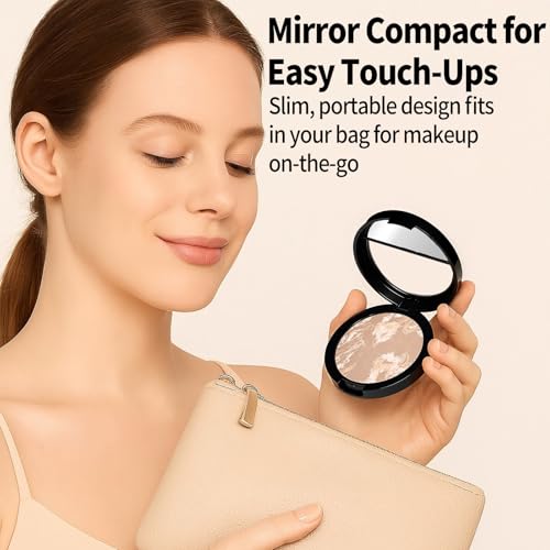 Image of Baked Luminous Pressed Powder-Glow-Infused Foundation,Highlighter & Setting Powder in One-Color-Correcting,Oil-Control,Long-Lasting Coverage for All Skin Tones 05