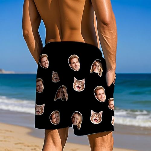 Custom Face Mens Swim Trunks Personalized Swim Shorts Quick Dry Beach Funny Shorts Bathing Suit Gift for Dad Husband4
