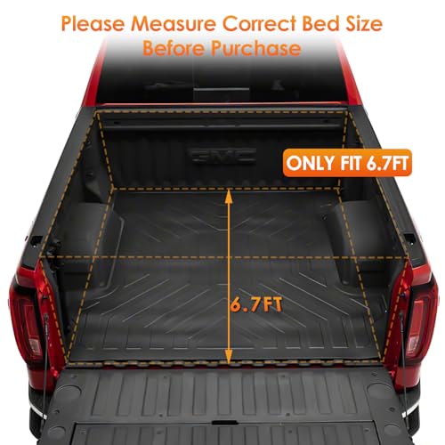 Image of Nilight Soft Tri-fold Truck Bed Tonneau Cover Compatible with Chevy Silverado 1500 /GMC Sierra 1500 2014-2026, 6.7ft