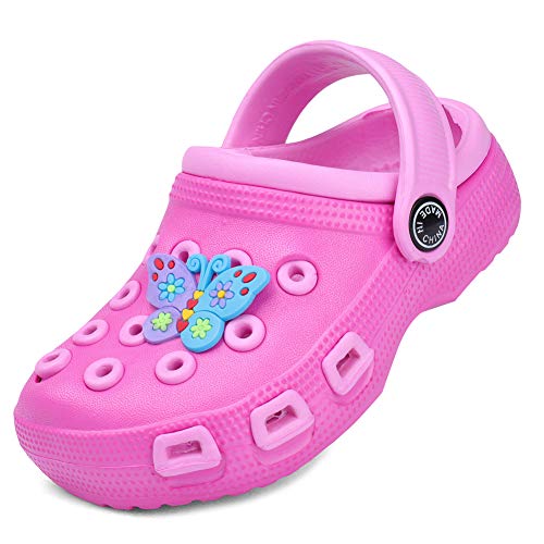 Kids Clogs Boys and Girls Slippers Soft Sandals Summer Lightweight Shockproof Non-Slip Water Shoes Garden Shoes for Beach Pool Shower Mules U720SSKDDX-Rose-30