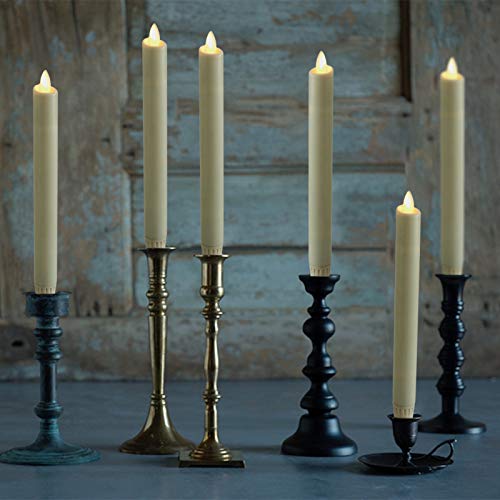 2PCS Flameless 8" Ivory Battery Operated Taper Candles with Flickering Wick - Flameless Candle with Timer and Remote - Thumbnail 7