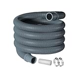 Washing Machine Discharge Hose - 1 Meter Drain Pipe Kit With Clamp & Connector, Flexible Washer Drain Hose Extension | For Sink, Laundry & Dehumidifier, 18mm ID PVC/PP Crack-Proof Pipe