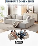 GarveeLife Soft Modular Cloud Sectional Sofa – 108" Boneless L-Shaped Couch Bed with Chaise – Cozy Corduroy, No Assembly – Living Room – Beige, Right Noble Consort