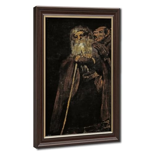 Toile Francisco Goya deux vieux hommes - Cadre suspendu pour décoration murale 20x30