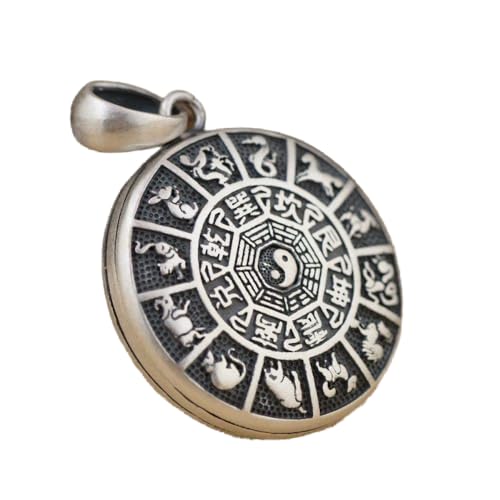 Collier rotatif Gossip bouddhiste en argent S925 vintage pour homme et femme