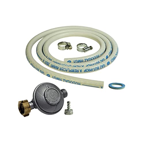 PROWELTEK Kit Connexion Camping Tuyau Gaz 1,5 M Butane/Propane - 1 Tétine - 1 Détenteur Butane
