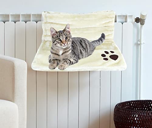 Adeptna Cat Kitten Pet Animal Hanging Luxury Radiator Bed - Warm Fleece Basket Cradle Hammock-Strong And Durable Metal Frame (Fleece)