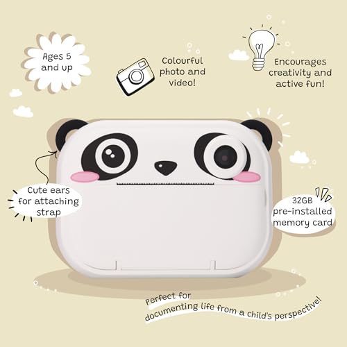 Image of Instant Print Kids Digital Camera & Video Camcorder with Selfie Camera by Kidamento, Scavenger Hunt Momento Book, 32GB Memory Card - Model P