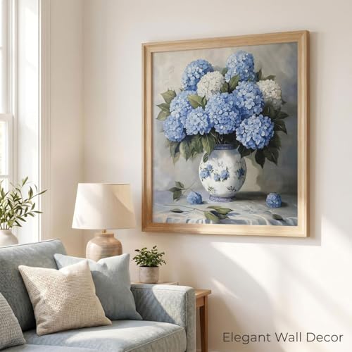 Image of WUSARPLY Flower Stamped Cross Stitch Kits for Beginners Adults | Hydrangea Needlepoint Counted Cross Stitch Kits for Adults Patterns Dimensions Needlecrafts Embroidery Kits Arts and Crafts
