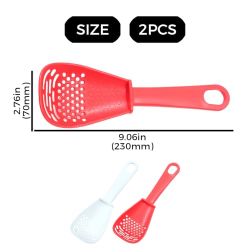 Image of Hamster Sand Bath Scoop for Small Pet, 2Pcs, Red+White | Dust-Free, Odor Control Small Pet Care