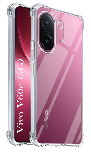 Image of Jkobi Shockproof Crystal-Clear Back Cover for Vivo V60e (Anti Yellow Case | Drop & Camera Protection | Hard Polycarbonate)
