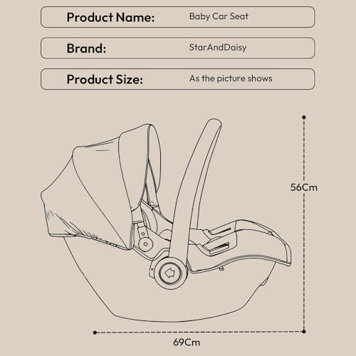 Image of StarAndDaisy 2-in-1 Carry Cot for Newborn Baby /car seat with Adjustable Handle, 3-Point Safety Belt & Removable Canopy /Portable Baby Cot /Baby /Infant Carry Seat for 0-2 Years - Pink