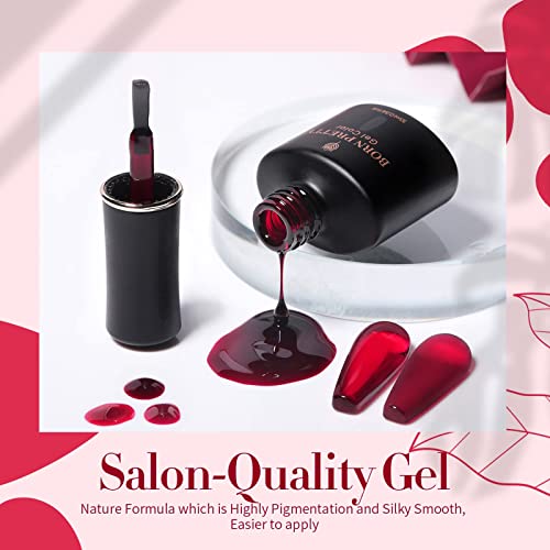 Born Pretty Jelly Burgundy Gel Nail Polish Sheer Milky Transparent Clear Burgundy Gel Nail Polish Nail Gel Polish Varnish 10Ml #TOP2