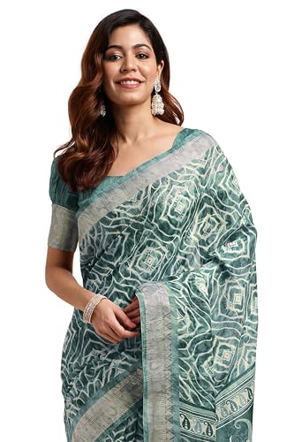 Image of MIRCHI FASHION Women Saree Cotton Blend Kalamkari Printed | Comfortable Office and Regular Daily Use Sari with Unstitched Blouse Piece
