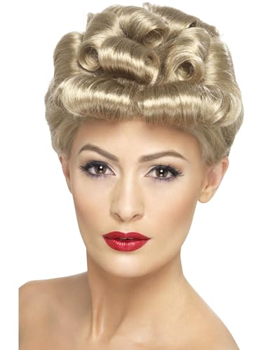 Perruque vintage des années 40 blonde à boucles pour réussir un look cabaret ou Halloween
