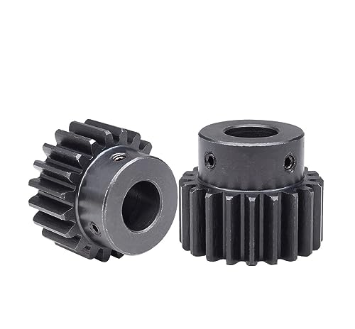 Bevel Gear Pinion Hardware Mechanical 2M-22T/23T Bore Size 8/10/12/14mm Gear Wheel Blackening Carbon Steel Teeth Height 20mm Gear Height 35mm(2M23T - Bore 12 mm)