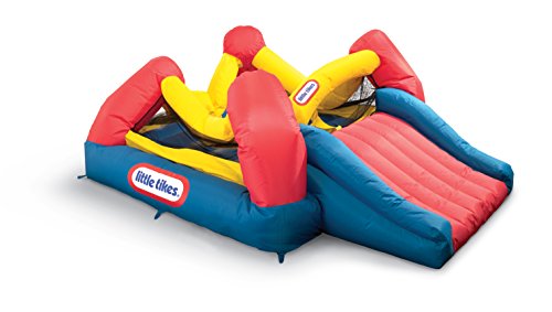 Little Tikes Jump 'n Slide Castello Gonfiabile - Con rete di sicurezza per uso esterno - Include custodia, picchetti, compressore e toppe di riparazion, Età: 3+ anni [Esclusivo Amazon]