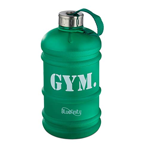 Bluefinity Bouteille 2,2 L Gourde sport camping XXL bidon d’eau fitness jerrican gym sans BPA et Phtalate, vert Adulte unisexe, 27.00 x 12.50 x 12.50 cm Cover
