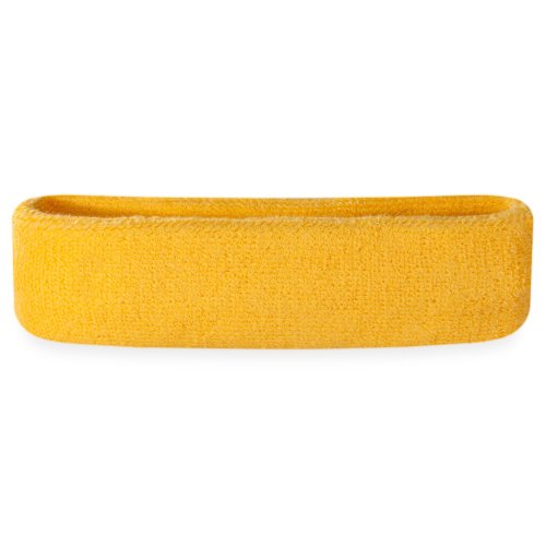 Suddora Sweatband/Headband - Terry Cloth Athletic Basketball Head Sweat Bands (Yellow)