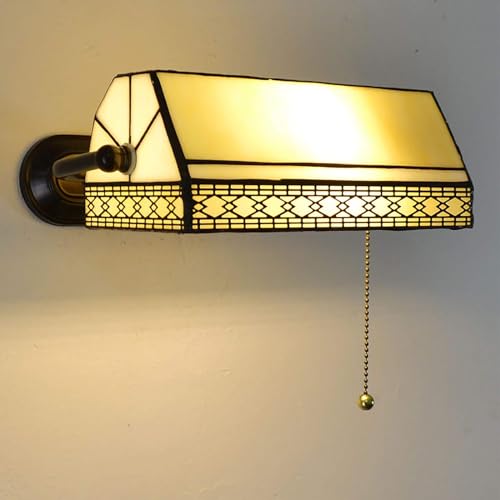 Lámpara de pared Tiffany con interruptor de tiro para iluminar con calidez retro el salón 2