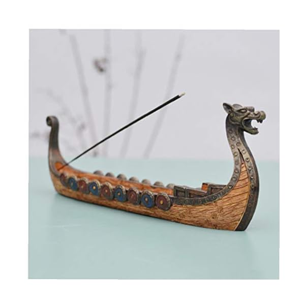 DierCosy Räucherstäbchen Burner Halter Drachenboot-Verzierung Retro Schiffe Censer Handwerk Holz Handgemachtes modernes… – Bild 7