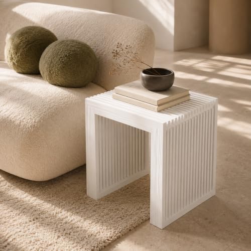 Image of APRTAT Bamboo Dining Bench 17 Inch Indoor Wooden Shoe Benches for Entryway | Entryway Shoe Rack Bench.,Solid Bamboo Benches,for Living Room, Hallway, Bedroom, Bathroom,Easy Assemble,Slatted Design,