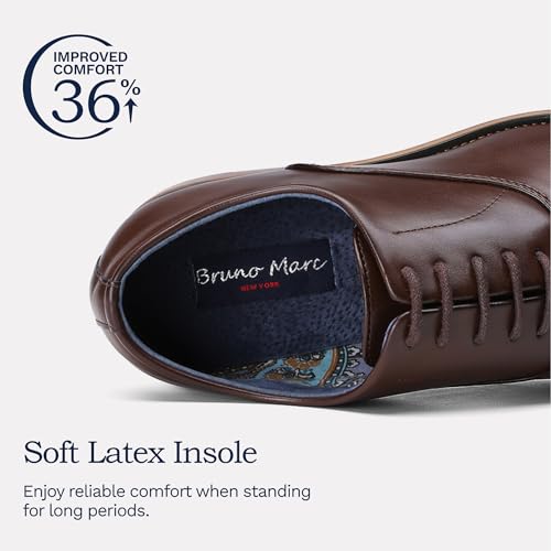Bruno Marc Men's Lace Up Soft Cap-Toe Formal Dress Shoes,Size 14,Dark Brown,Louis_2