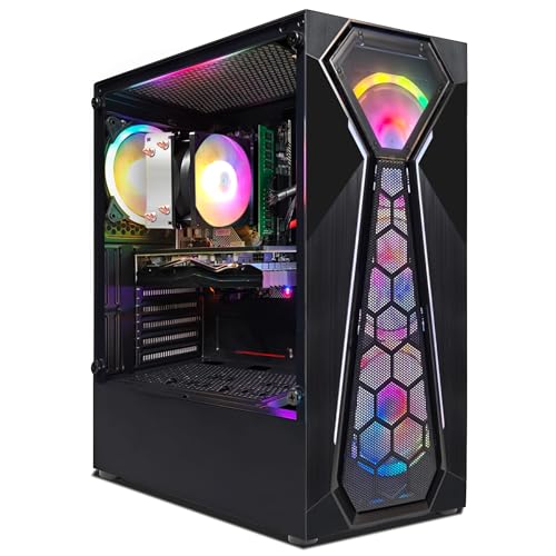 STGsivir Gaming PC, Radeon RX 580 8GB GDDR5, Athlon 3000G 3.5 GHz, 16GB DDR4 RAM, 1TB SSD, 600M WLAN, BT 5.0, RGB Lüfter x4, Windows11 H64, Gamer PC Computer Desktop