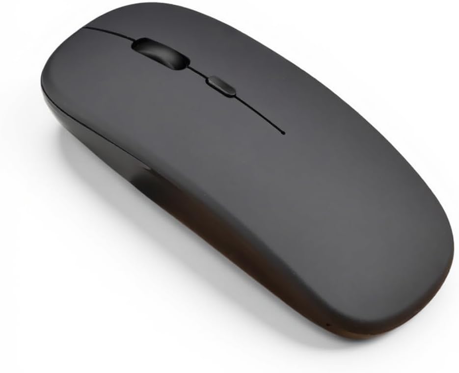 Bluetooth Dual-Mode Wireless Mouse | Rechargeable 2.4GHz & Bluetooth Connectivity, RGB Luminous Light Blue & Matte Black | Laptop, Notebook, Gaming & Office Use