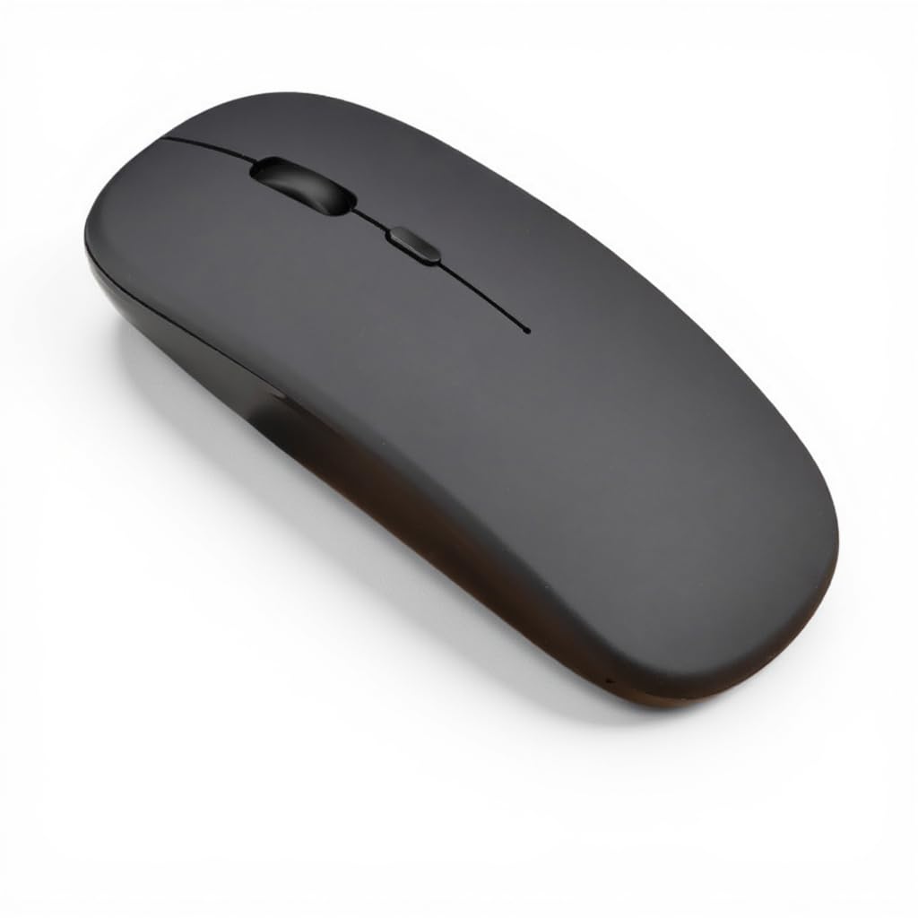 Bluetooth Dual-Mode Wireless Mouse | Rechargeable 2.4GHz & Bluetooth Connectivity, RGB Luminous Light Blue & Matte Black | Laptop, Notebook, Gaming & Office Use