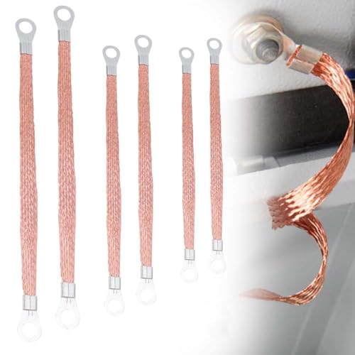 自動車用 アースストラップ 車用 マフラーアース エンジンアースストラップワイヤー 汎用 マフラー アース リング端子付き 車のアースストラップ 自動車用 汎用 アースベルト ラップ リング端子付き アースケーブル銅 排気効率アップ 丈夫で耐久性 ほとんど