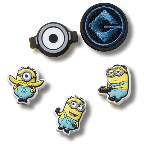 Crocs Minions 5 Pack, Breloques de Chaussure Unisexe, Multicolor, Taille Unique