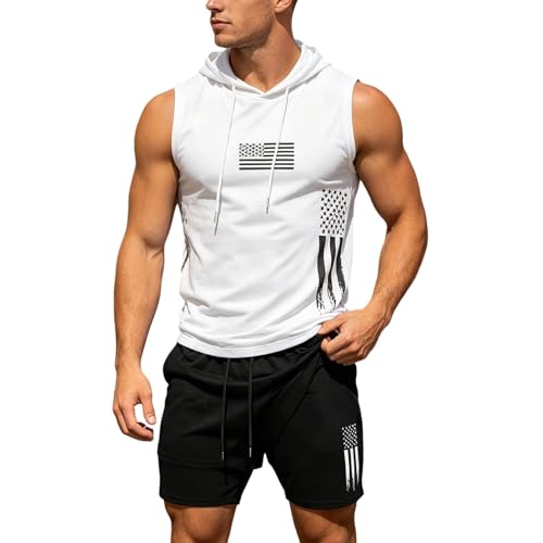 Ensemble sport homme décontracté à motif drapeau pour vos séances de jogging et loisirs d'été