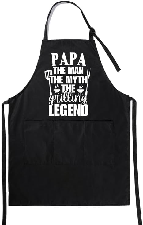 InnoBeta Papa Gifts, Grandpa Apron with Pocket and Adjustable Neck Strap, Kitchen Cooking Cute Apron, Birthday, Christmas, Grandpa Kitchen Gift