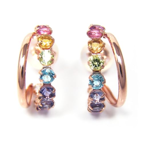 マルチストーン コンビネーションピアス