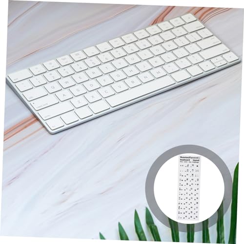 Pegatinas para teclado ruso SECFOU, pack de 10 protectores autoadhesivos de PVC para portátil 6