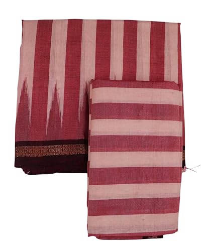 Image of Authentic Sambalpuri Handloom Cotton Unstitched Dhoti with Utari for Men | Traditional Odisha Weave Ikat Dhoti for Festive & Religious Wear