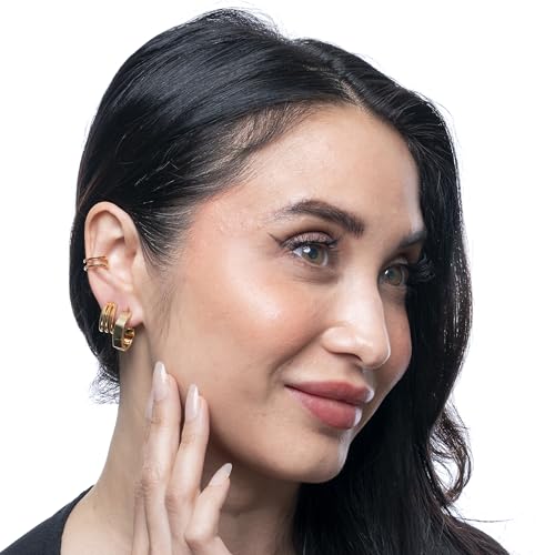 Amazon Essentials 14K Gold-Plated Hoop Earring Sets2