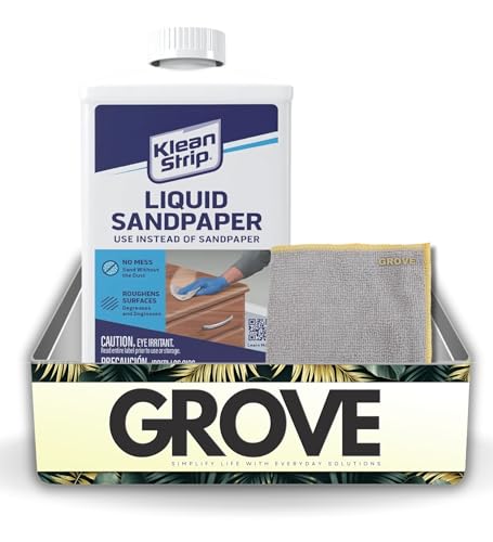 Klean Strip Liquid Sandpaper Deglosser 1 qt Bundle with Microfiber Cloth - Easy Deglosser for...