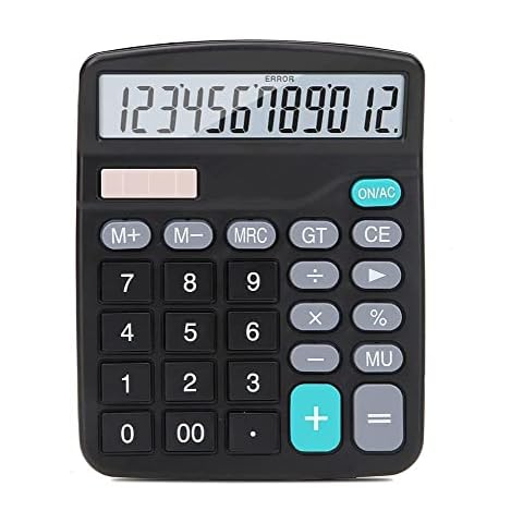 Calculator for School Season, LELYFIT 12-Digit Battery Dual Powered Electronic Business Desktop Office Calculator with Large LCD Display Big Sensitive Button,Desk Calculator Cover