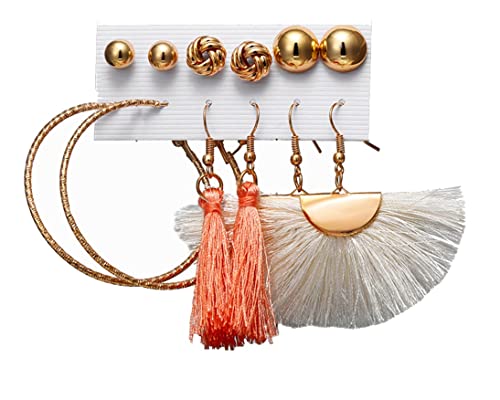 Image of ANNACREATIONS Stylish combo of pearl stud hoop earrings set for Women Girls