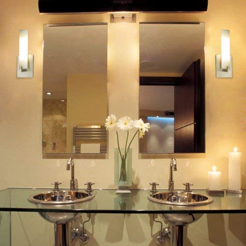 Image of GEORGE KOVACS P5040-084 Tube Wall Sconce, 2-Light, 120 Total Watts, 13.25-in H x 4.75-in W, Brushed Nickel