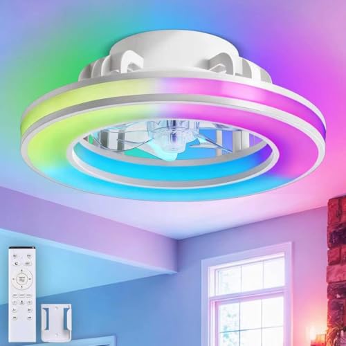 Ventilador de techo RGB moderno para salones y dormitorios actuales
