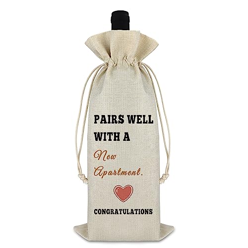 New Apartment Drawstring Wine Wrap Bag