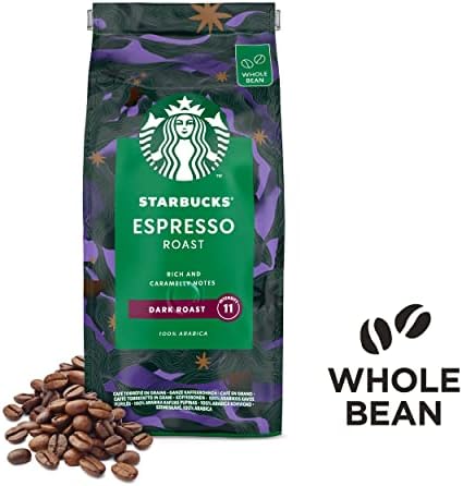 Starbucks Espresso Roast Dark Roast Coffee Beans 450g bag (Pack of 4)