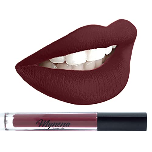 Mynena Burgundy Red Matte Liquid Lipstick Long Lasting Waterproof Lightweight No Smudge Talc-Free And Paraben-Free - Emma #TOP7