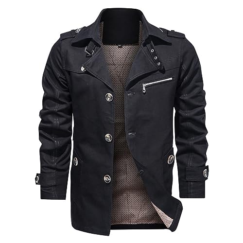 Trench pour homme coupe-vent et col montant pour la mi-saison active