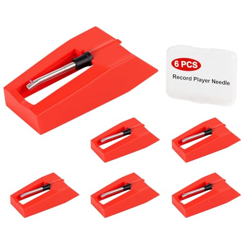 Jiomrzo 6 Pack Record Player Needle Replacement, Upgraded Vinyl Record Needle Compatible with...