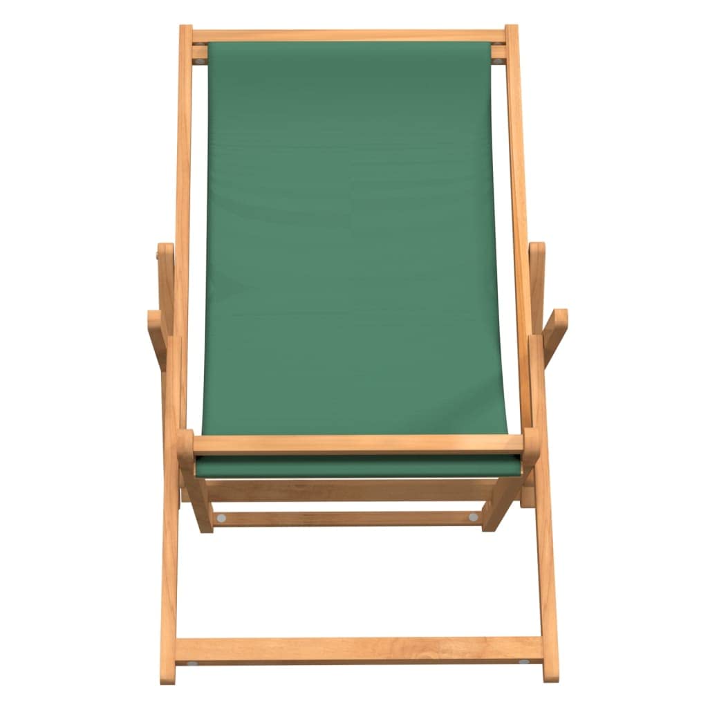 Składane krzesło plażowe z zielonego drewna tekowego, regulowane siedzisko i wygodne oparcie do ogrodu, na kemping lub na zewnątrz, łatwe przechowywanie i odporność na warunki atmosferyczne,